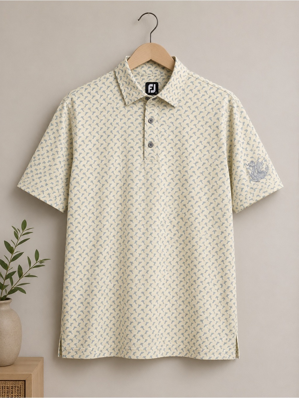 FootJoy St. George’s Golf Polo Shirt XL Dolphin Print Performance Polo